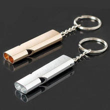 Load image into Gallery viewer, 1PC 56*15*8mm Mini Alloy Aluminum Emergency Survival Whistle Outdoor Camping Hiking Multi Tool Keychain #EW